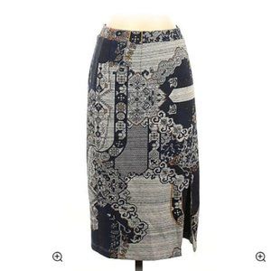 Women's Large (Anthropologie) Slit Printed Pencil Skirt - HD in Paris